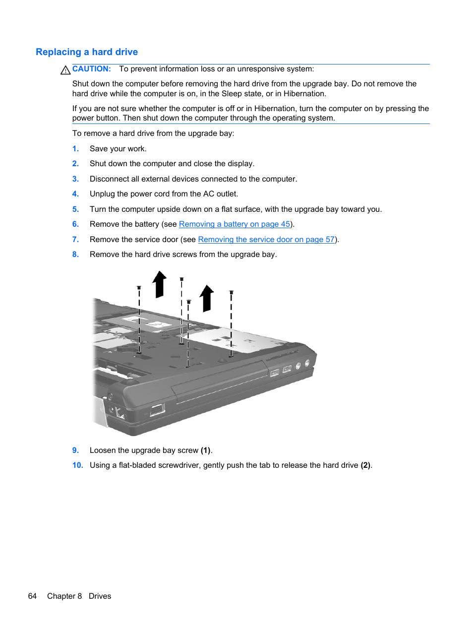 Replacing a hard drive | HP EliteBook 8770w Mobile Workstation User Manual | Page 76 / 128