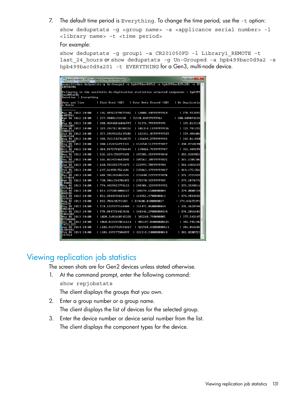 Viewing replication job statistics | HP StorageWorks Data Replication Manager Software User Manual | Page 131 / 144