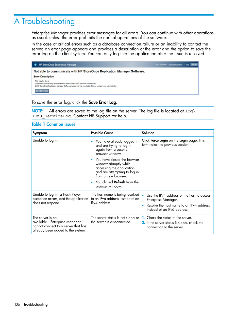 A troubleshooting | HP StorageWorks Data Replication Manager Software User Manual | Page 136 / 144