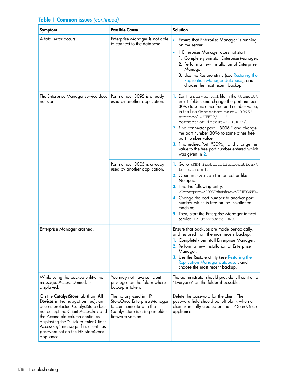 HP StorageWorks Data Replication Manager Software User Manual | Page 138 / 144