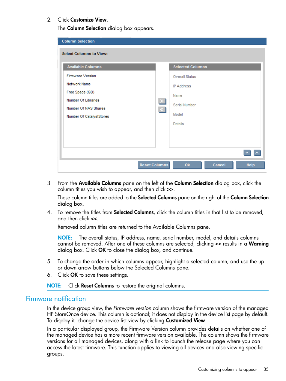 Firmware notification | HP StorageWorks Data Replication Manager Software User Manual | Page 35 / 144
