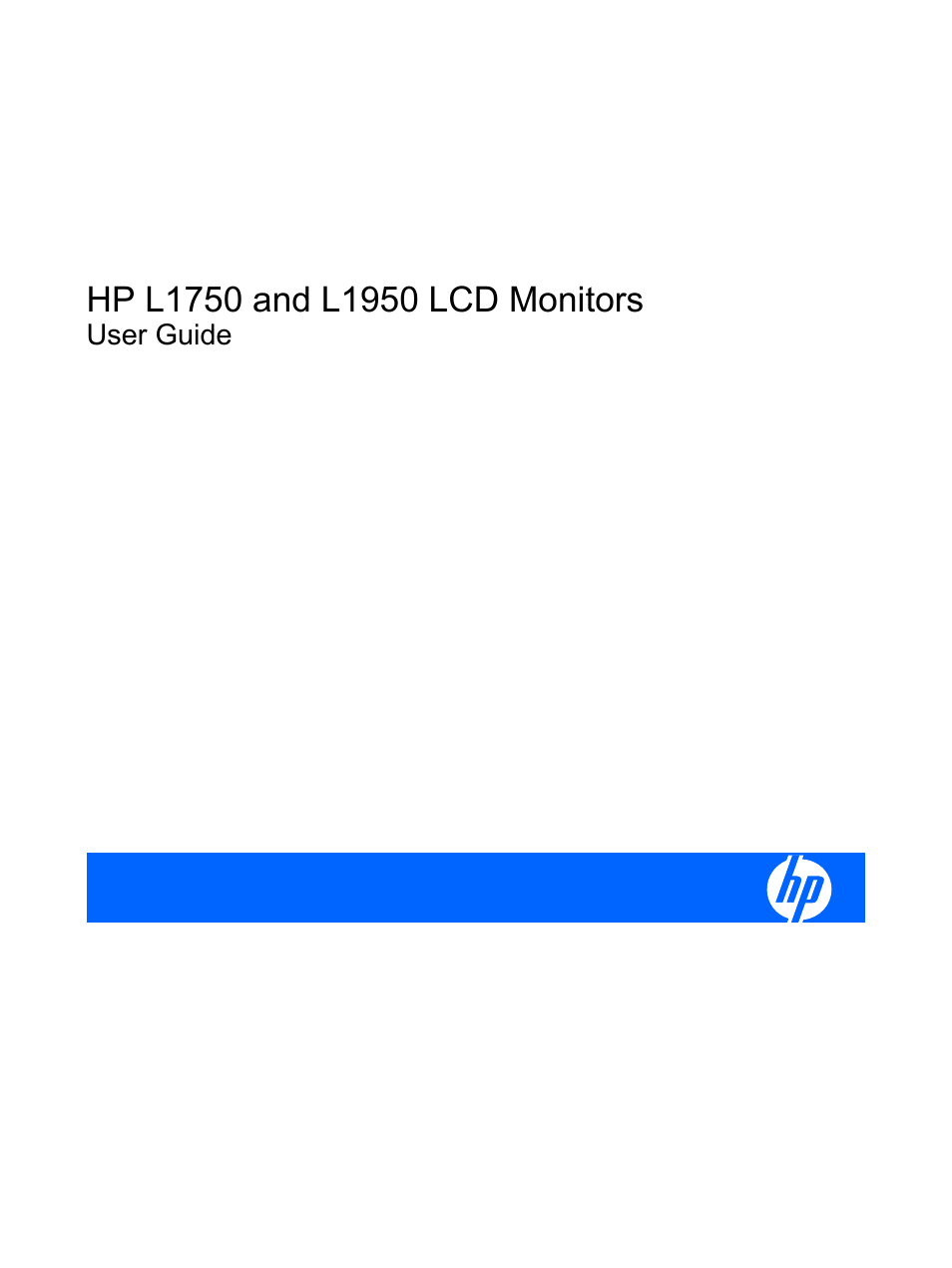 HP L1750 17-inch LCD Monitor User Manual | 49 pages