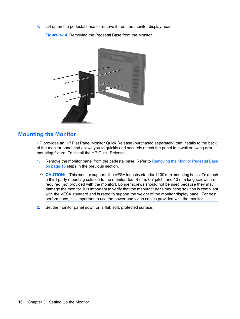 Mounting the monitor | HP L1750 17-inch LCD Monitor User Manual | Page 22 / 49