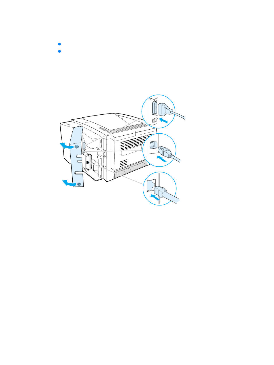 Interface ports | HP LaserJet 2300 Printer series User Manual | Page 28 / 196