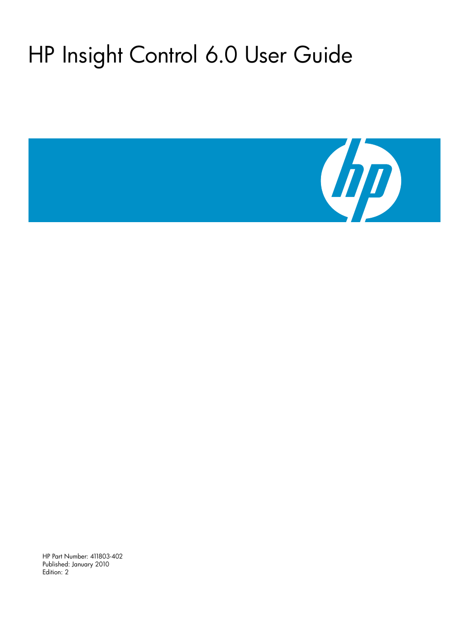 HP Insight Control User Manual | 46 pages