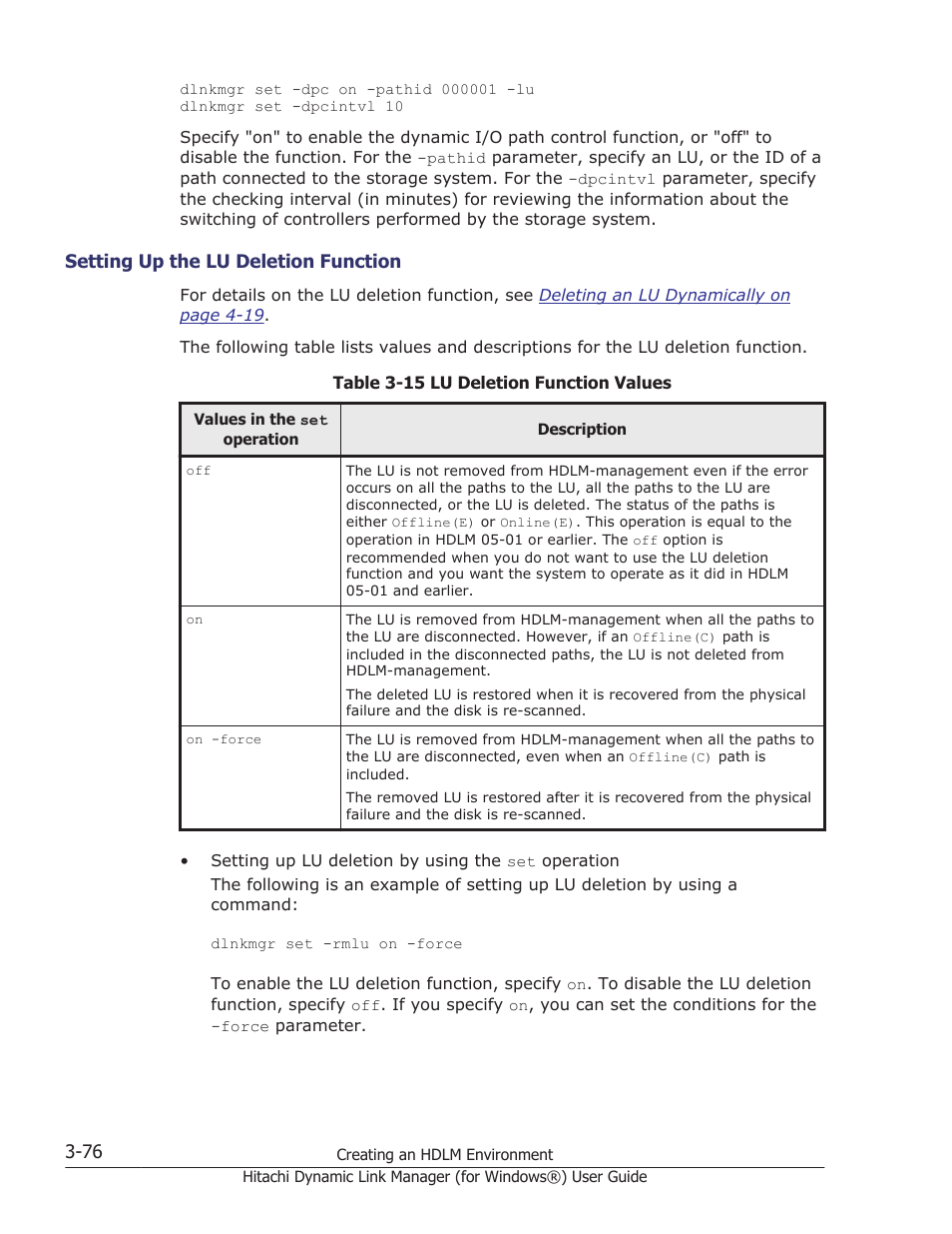 Setting up the lu deletion function -76 | HP XP7 Storage User Manual | Page 144 / 446