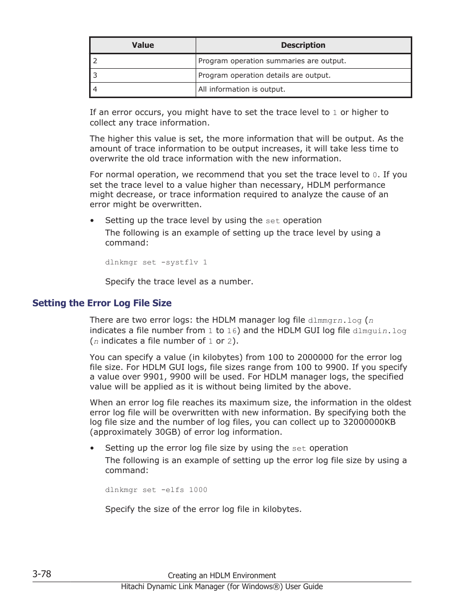 Setting the error log file size -78 | HP XP7 Storage User Manual | Page 146 / 446