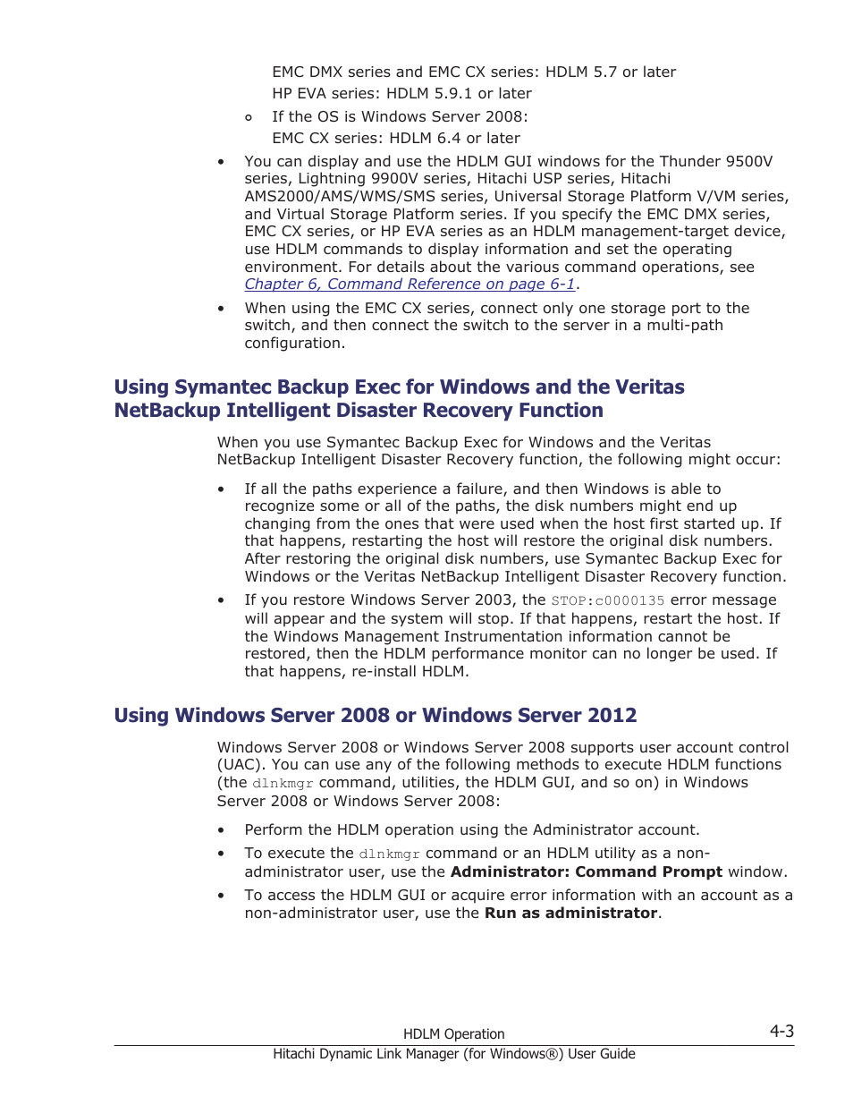 Using windows server 2008 or windows server 2012, Disaster recovery function -3 | HP XP7 Storage User Manual | Page 165 / 446