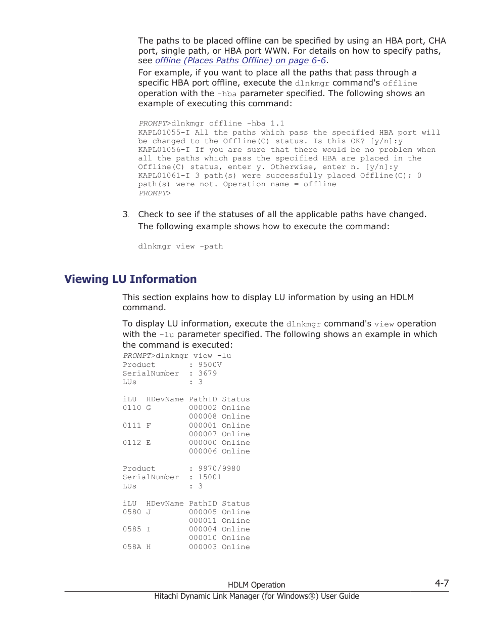 Viewing lu information, Viewing lu information -7 | HP XP7 Storage User Manual | Page 169 / 446