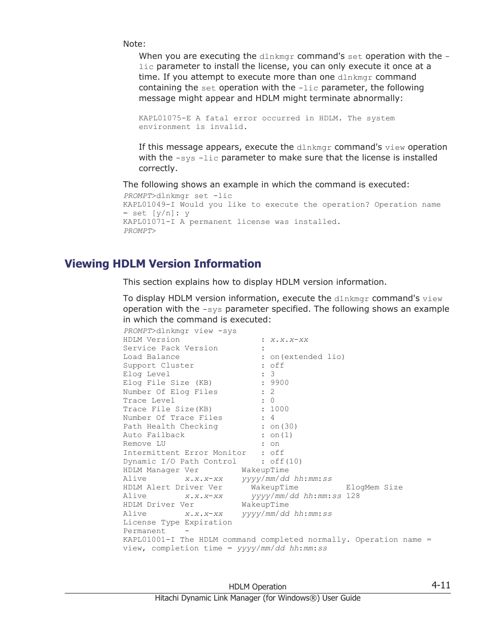 Viewing hdlm version information, Viewing hdlm version information -11 | HP XP7 Storage User Manual | Page 173 / 446