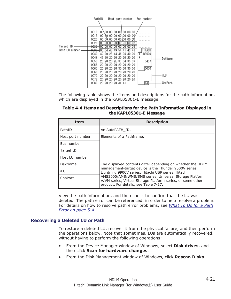 Recovering a deleted lu or path -21 | HP XP7 Storage User Manual | Page 183 / 446