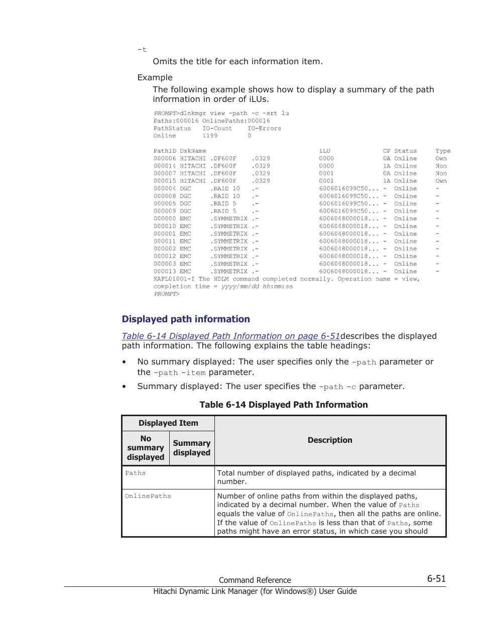 Table 6-14 displayed | HP XP7 Storage User Manual | Page 243 / 446