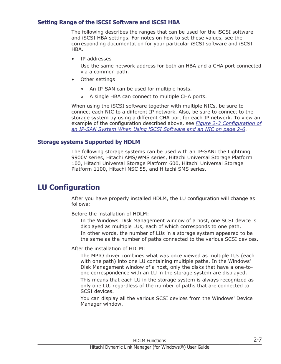 Lu configuration, Storage systems supported by hdlm -7, Lu configuration -7 | HP XP7 Storage User Manual | Page 27 / 446