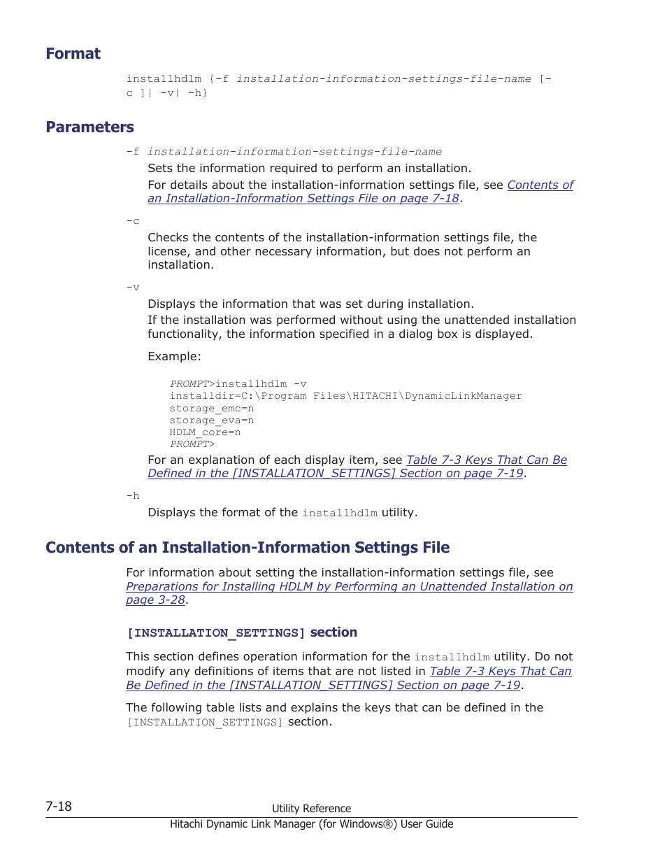 Format, Parameters, Format -18 | Parameters -18, Below, File, see | HP XP7 Storage User Manual | Page 288 / 446