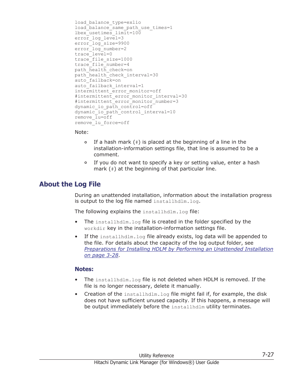 About the log file, About the log file -27 | HP XP7 Storage User Manual | Page 297 / 446