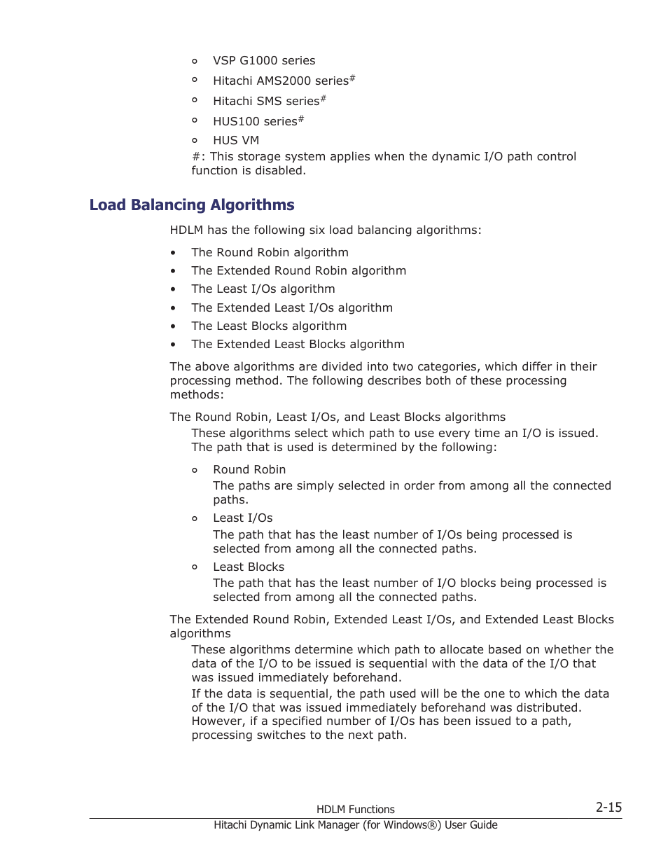 Load balancing algorithms, Load balancing algorithms -15 | HP XP7 Storage User Manual | Page 35 / 446