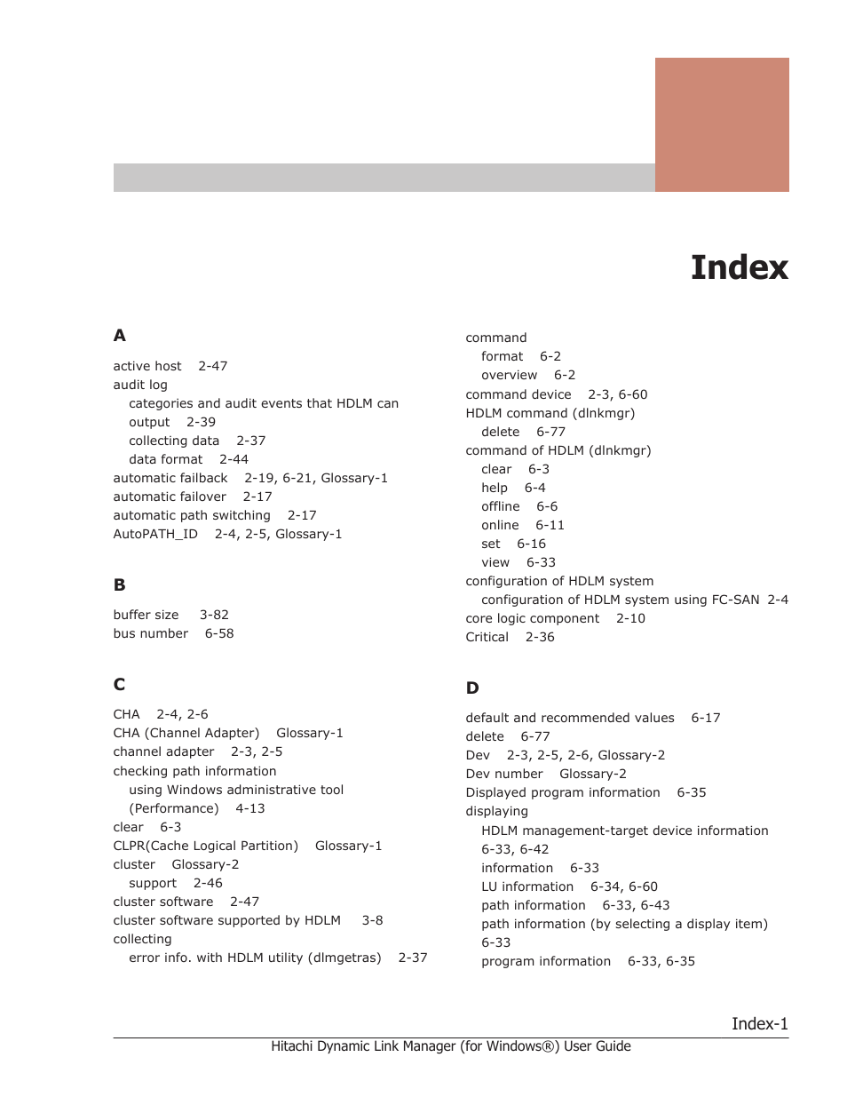 Index, Index-1 | HP XP7 Storage User Manual | Page 439 / 446