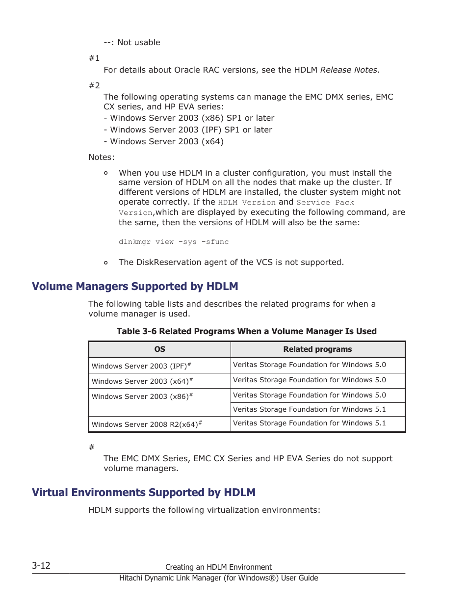 Volume managers supported by hdlm, Virtual environments supported by hdlm, Volume managers supported by hdlm -12 | Virtual environments supported by hdlm -12 | HP XP7 Storage User Manual | Page 80 / 446