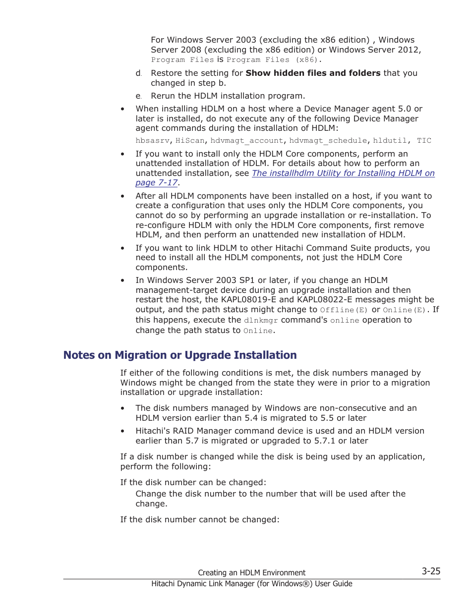 Notes on migration or upgrade installation, Notes on migration or upgrade installation -25 | HP XP7 Storage User Manual | Page 93 / 446