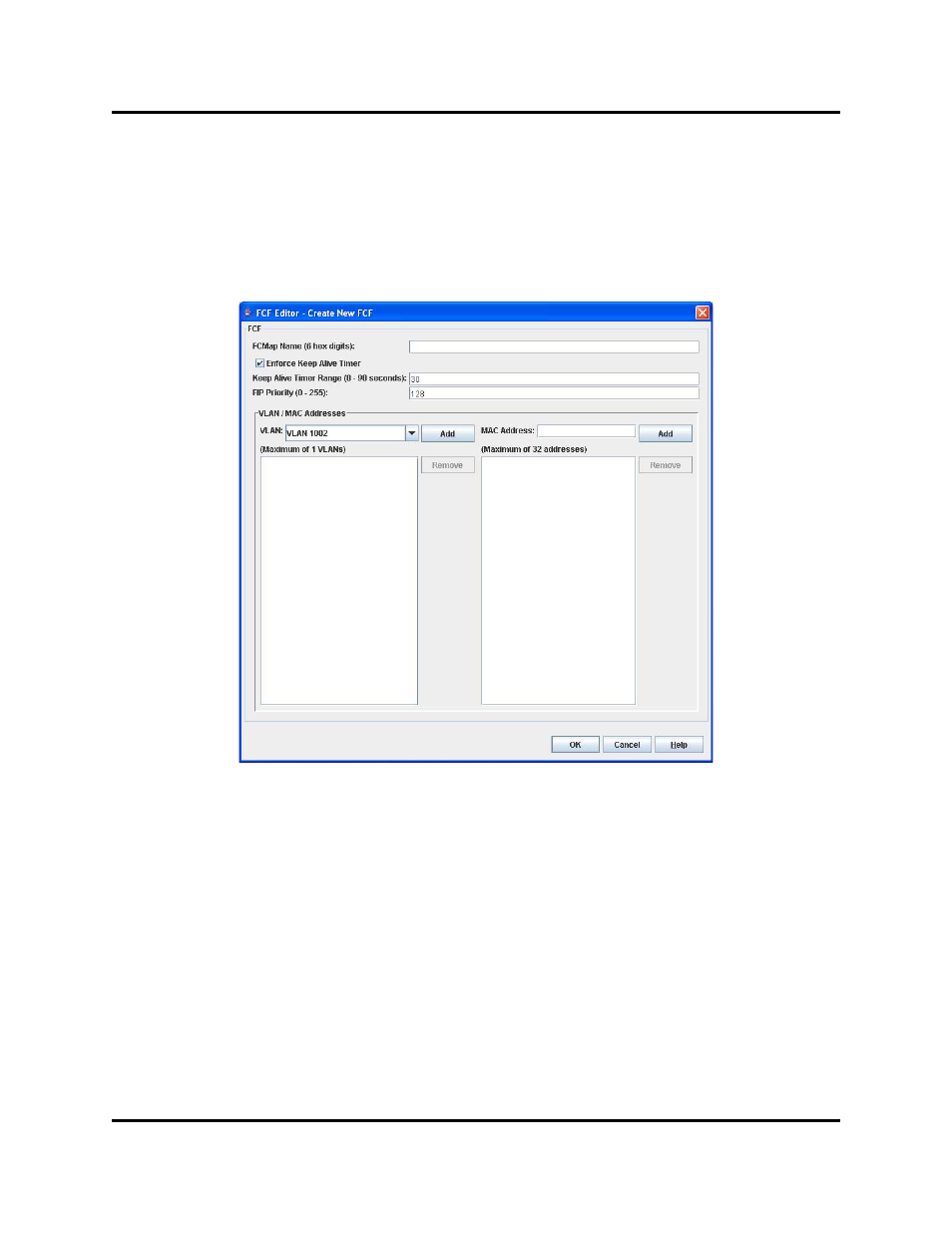 Fcf editor - create new fcf dialog | HP Switch SFP Modules User Manual | Page 45 / 100