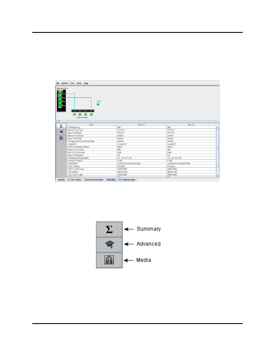 Port information data window, Port information data window buttons, For more informatio | HP Switch SFP Modules User Manual | Page 81 / 100