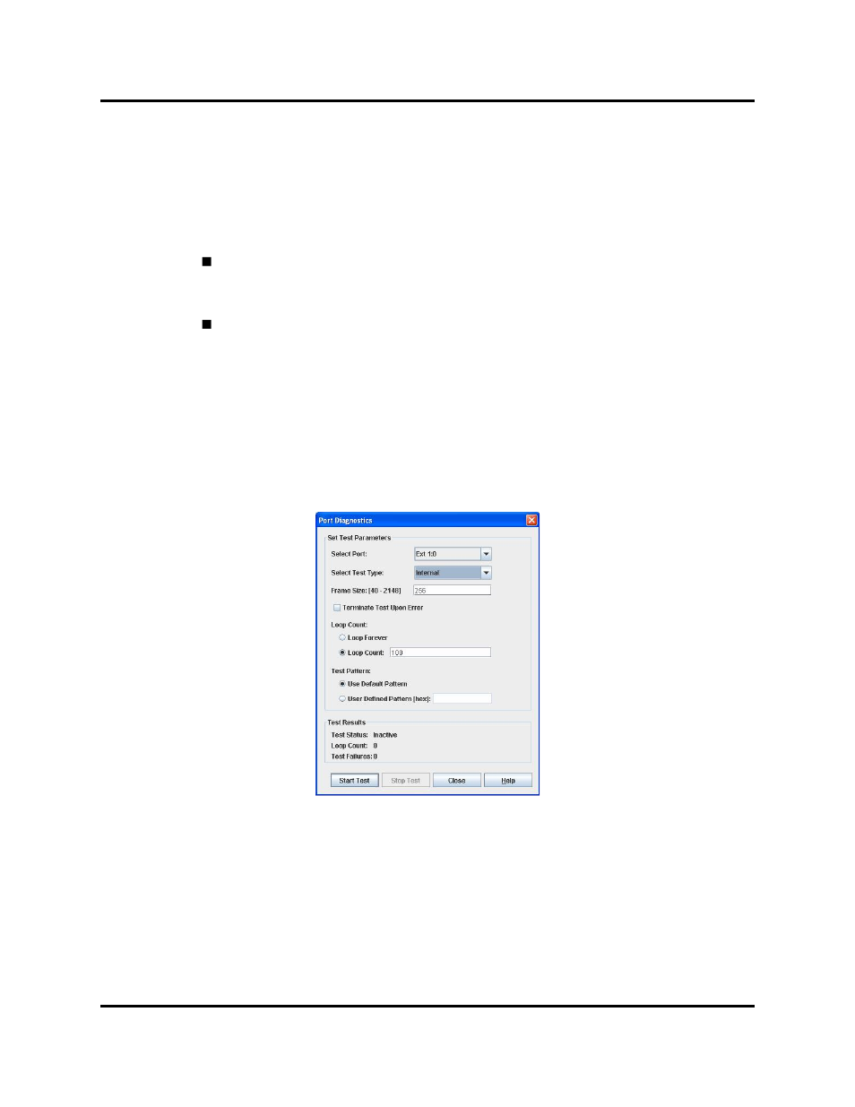 Testing ports, Port diagnostics dialog | HP Switch SFP Modules User Manual | Page 92 / 100