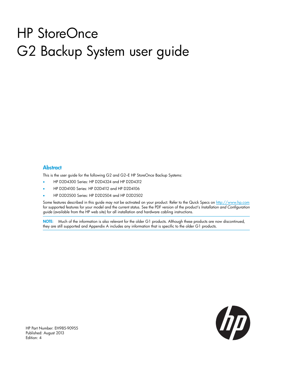 HP StoreOnce Backup User Manual | 178 pages