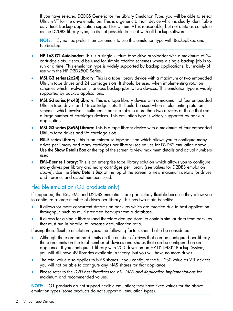 Flexible emulation (g2 products only) | HP StoreOnce Backup User Manual | Page 12 / 178