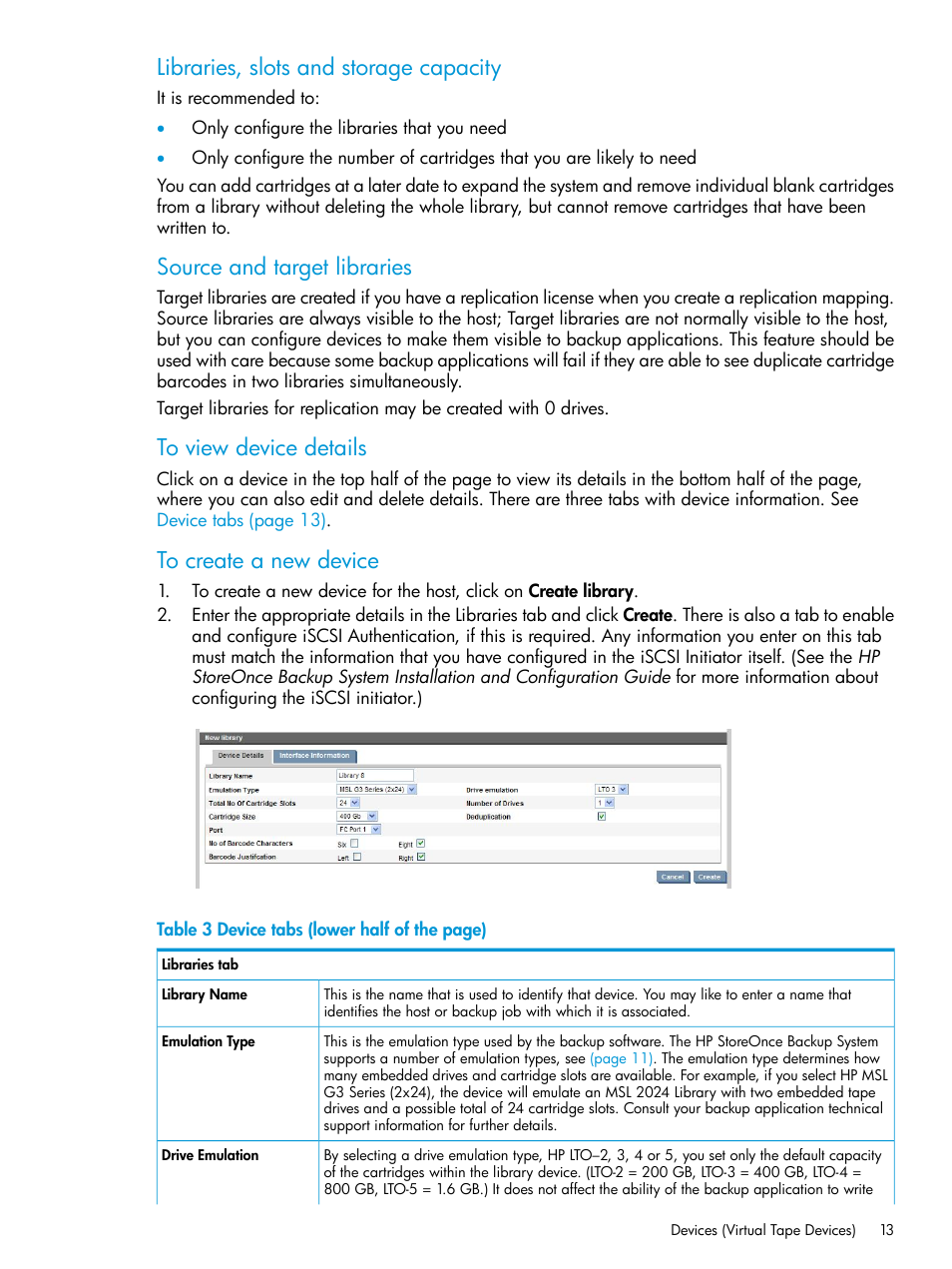 Libraries, slots and storage capacity, Source and target libraries | HP StoreOnce Backup User Manual | Page 13 / 178