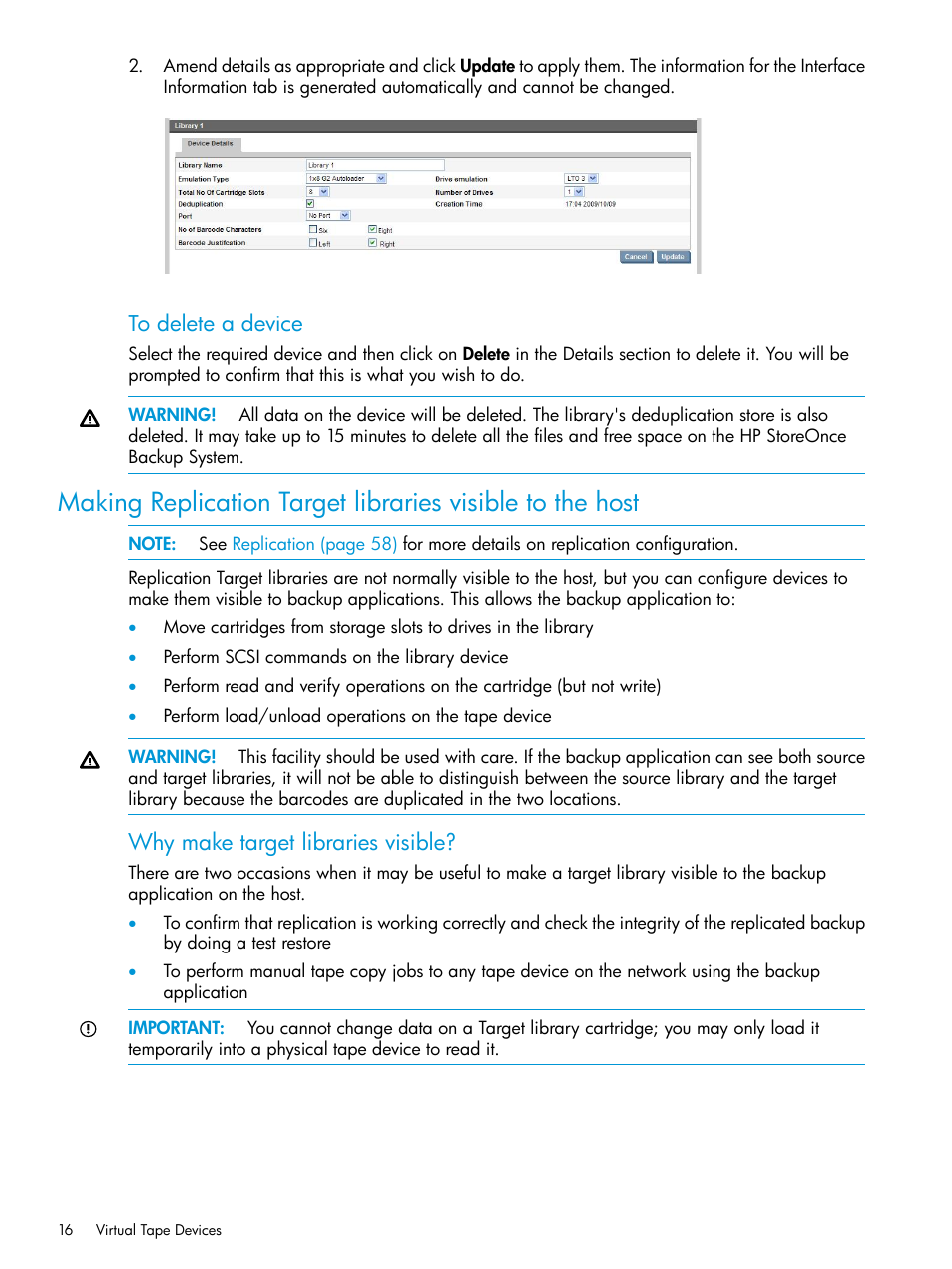 Why make target libraries visible | HP StoreOnce Backup User Manual | Page 16 / 178