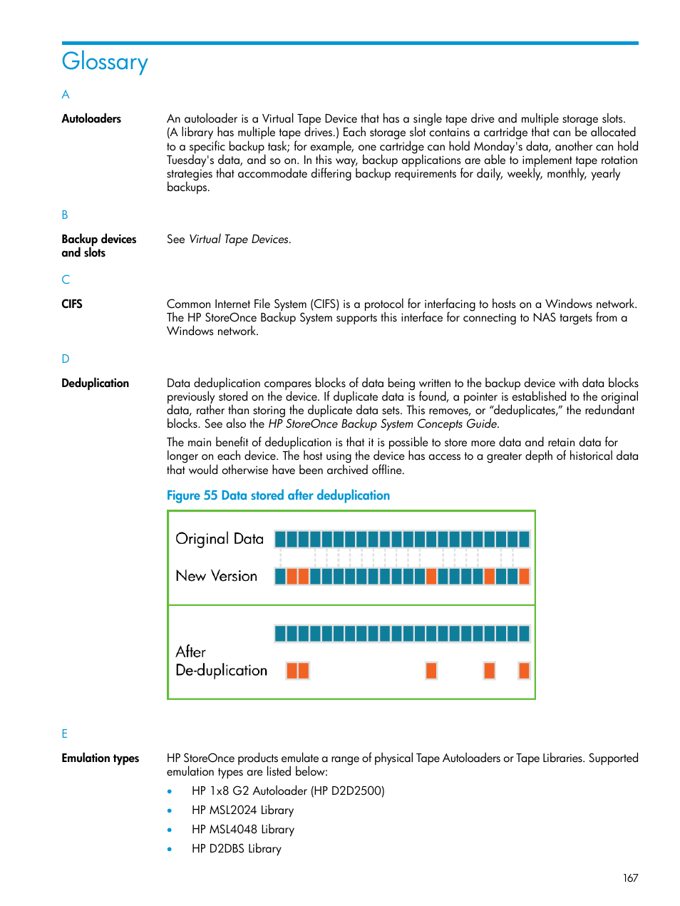 Glossary | HP StoreOnce Backup User Manual | Page 167 / 178