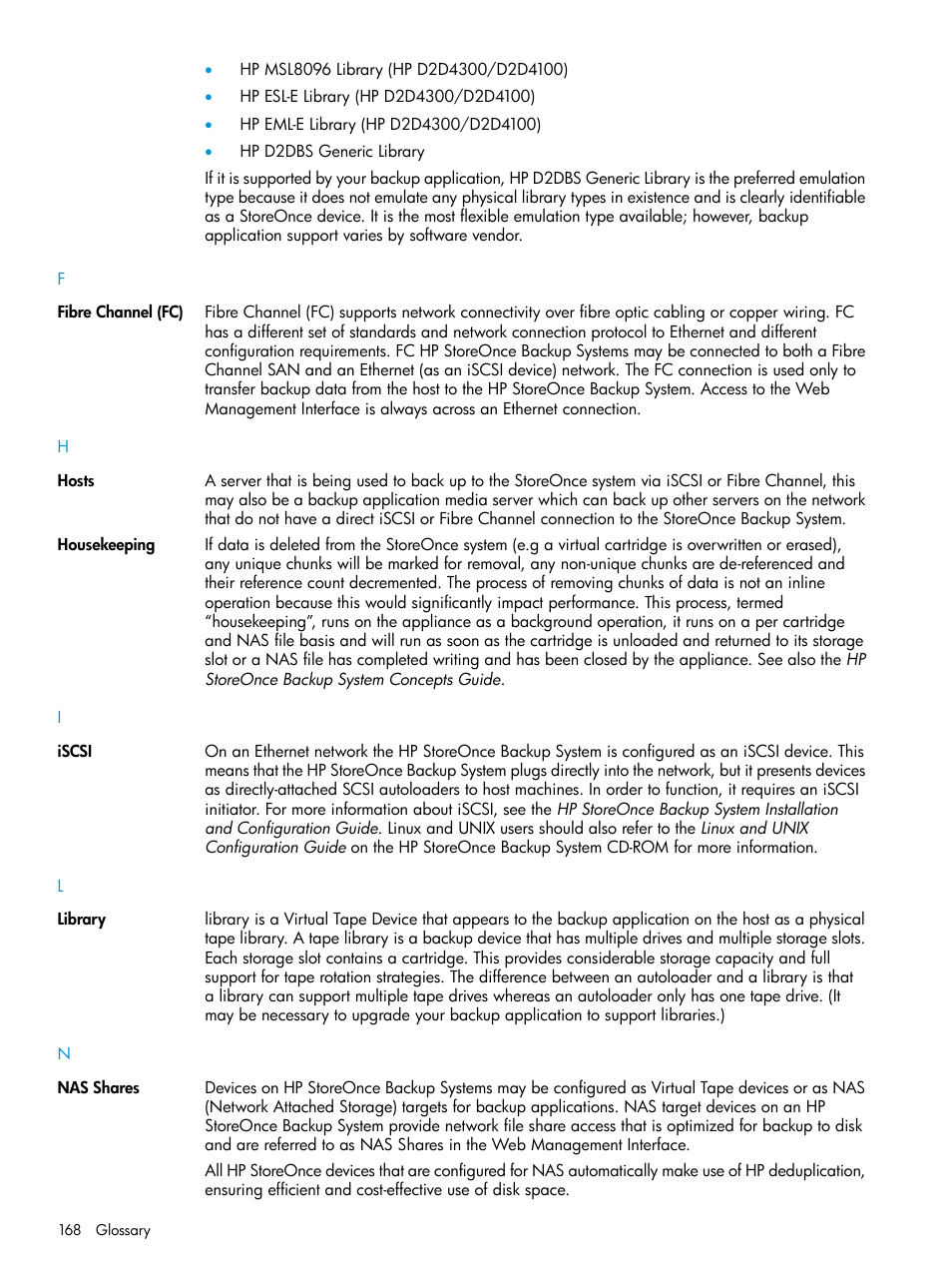 HP StoreOnce Backup User Manual | Page 168 / 178