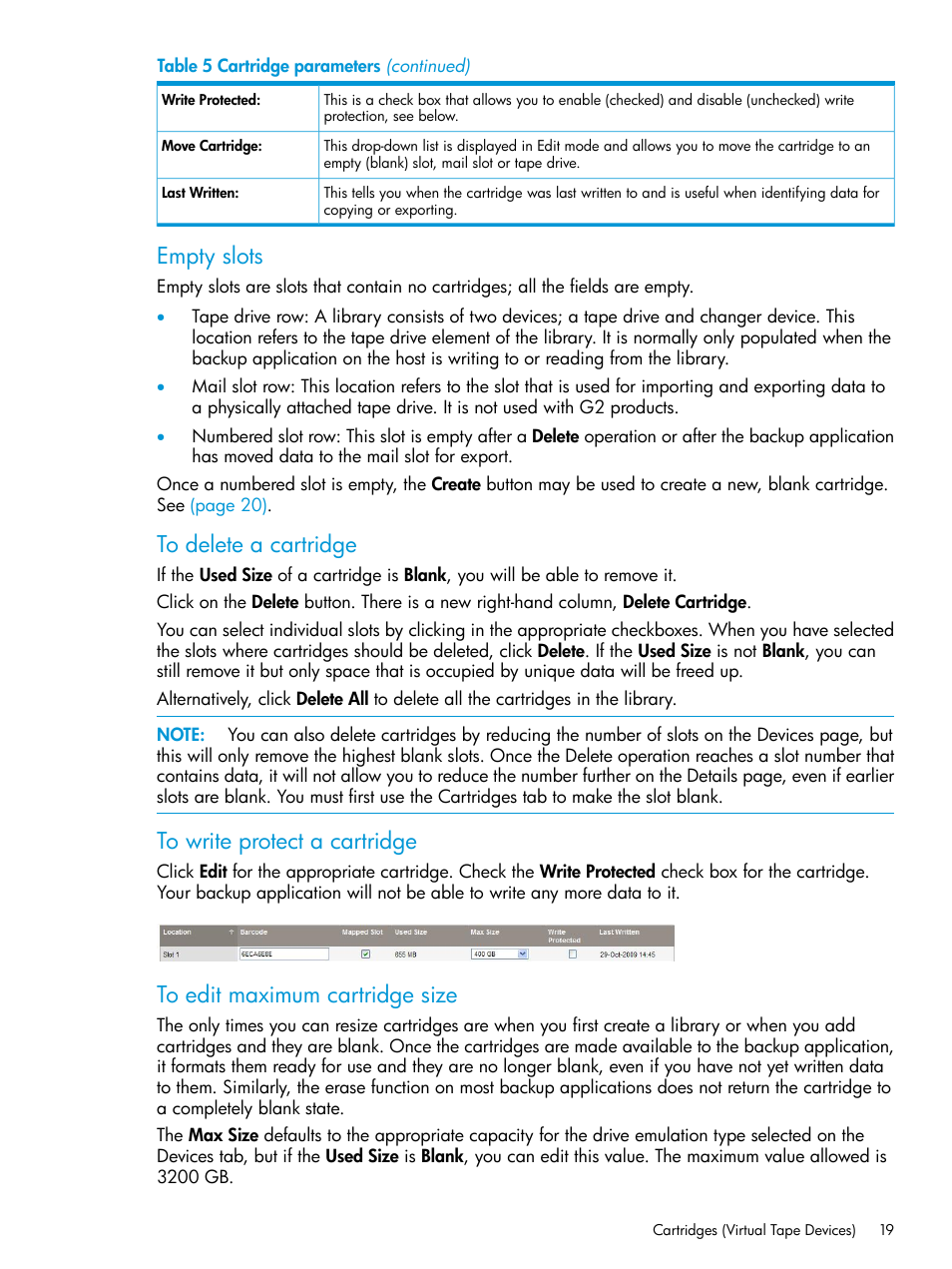 Empty slots | HP StoreOnce Backup User Manual | Page 19 / 178