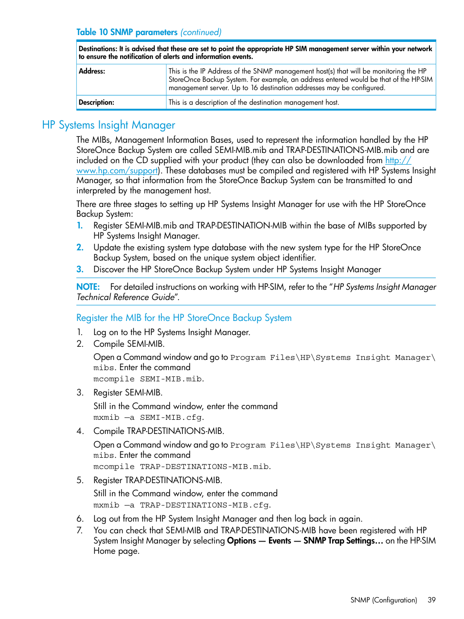 Hp systems insight manager | HP StoreOnce Backup User Manual | Page 39 / 178