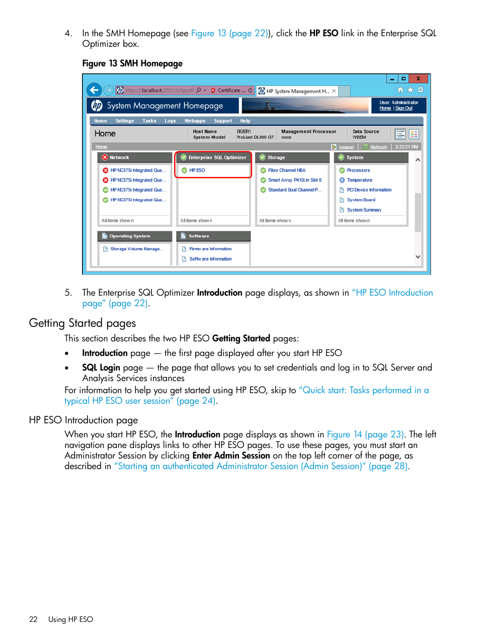 Getting started pages | HP ProLiant DL980 G7 Server User Manual | Page 22 / 81