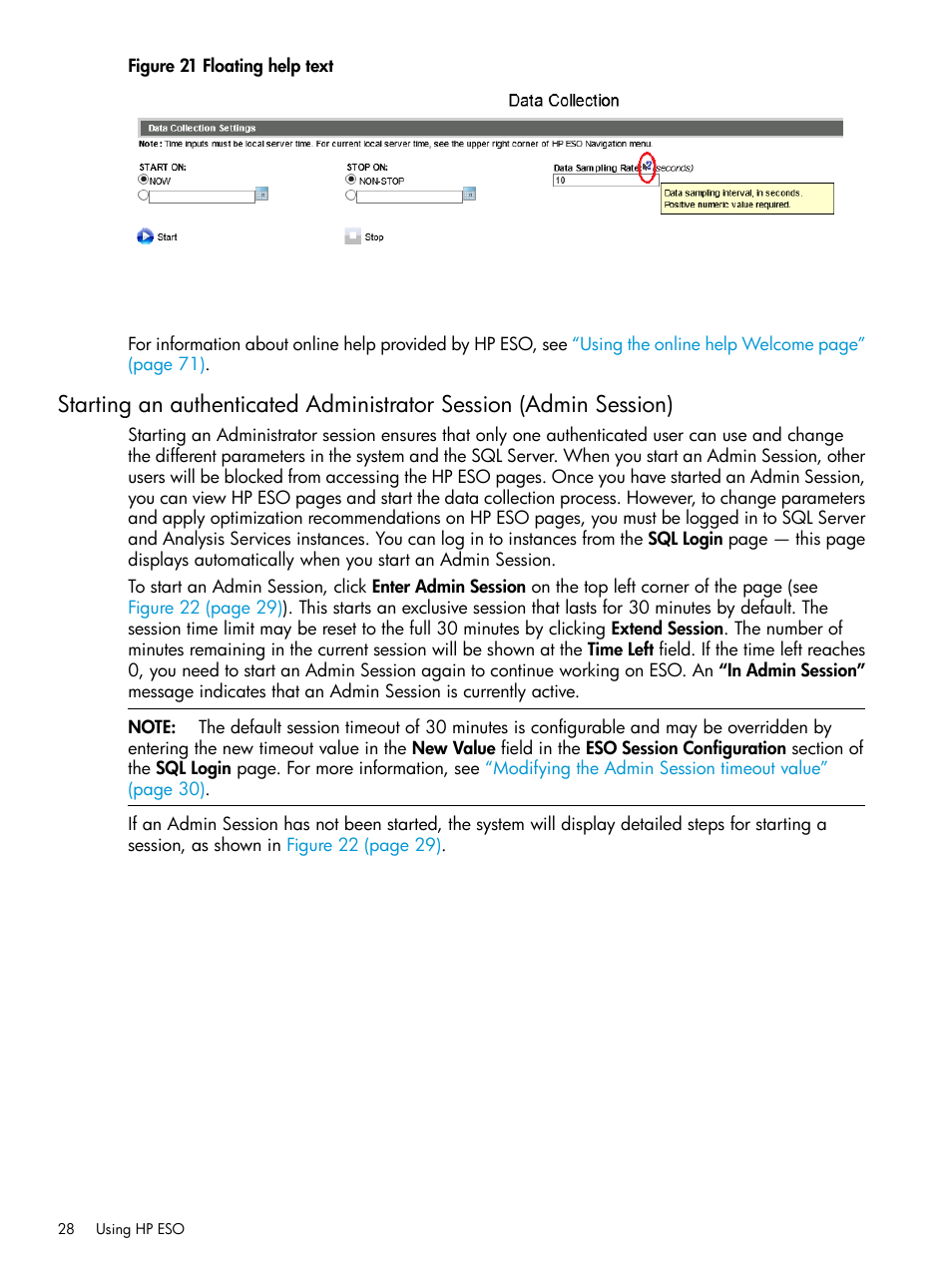 Starting an authenticated administrator session | HP ProLiant DL980 G7 Server User Manual | Page 28 / 81