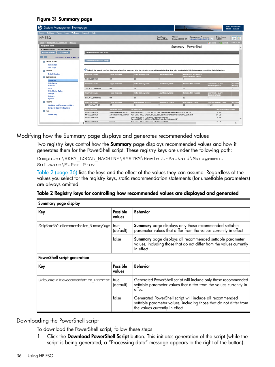 Downloading the powershell script | HP ProLiant DL980 G7 Server User Manual | Page 36 / 81