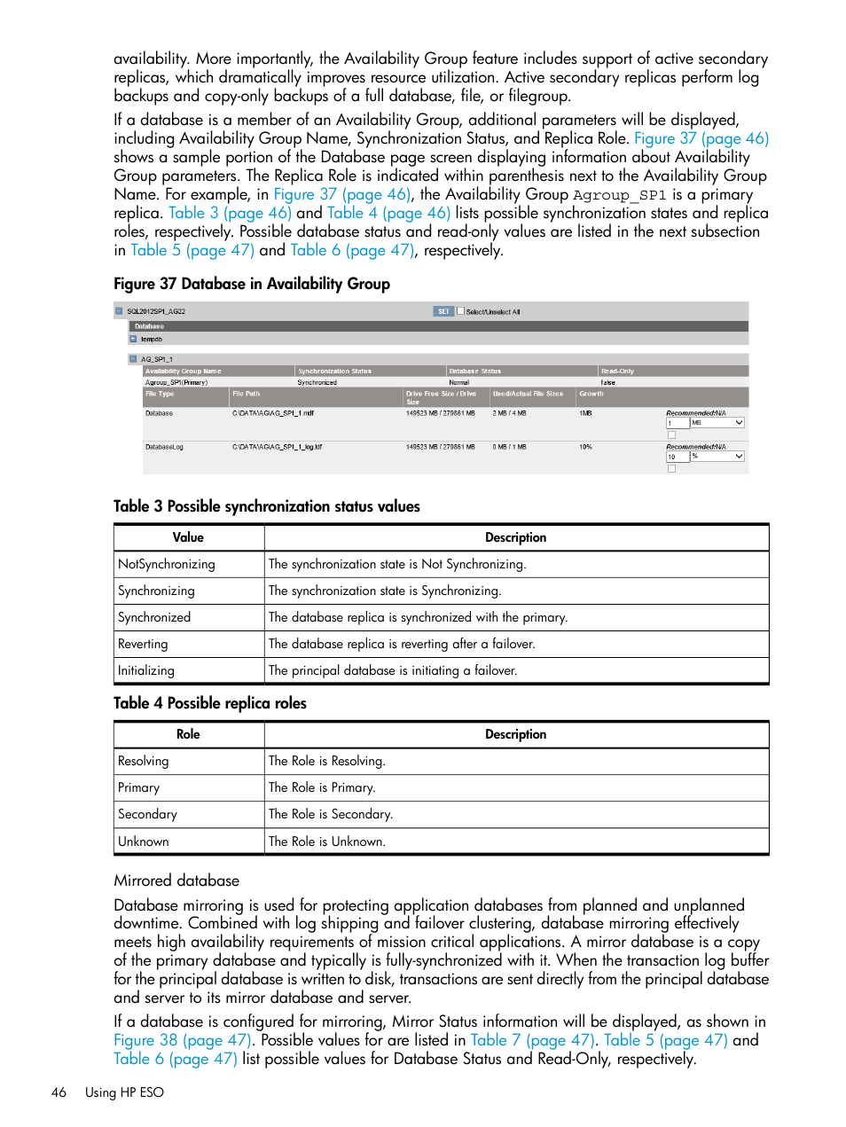 Mirrored database | HP ProLiant DL980 G7 Server User Manual | Page 46 / 81