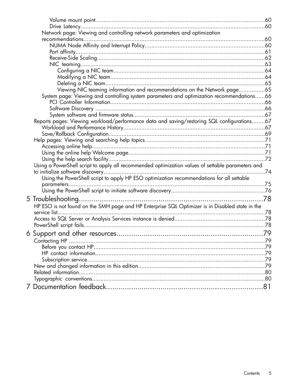 5 troubleshooting, 6 support and other resources, 7 documentation feedback | HP ProLiant DL980 G7 Server User Manual | Page 5 / 81