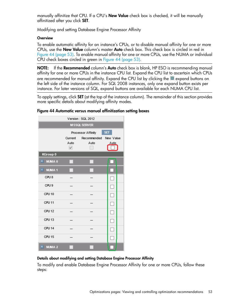 Modifying and setting database engine processor | HP ProLiant DL980 G7 Server User Manual | Page 53 / 81