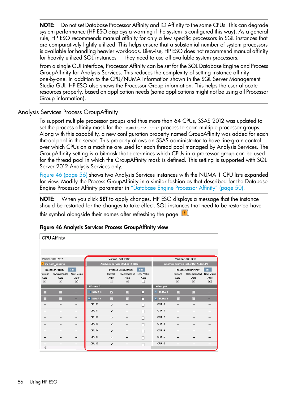 Analysis services process groupaffinity | HP ProLiant DL980 G7 Server User Manual | Page 56 / 81