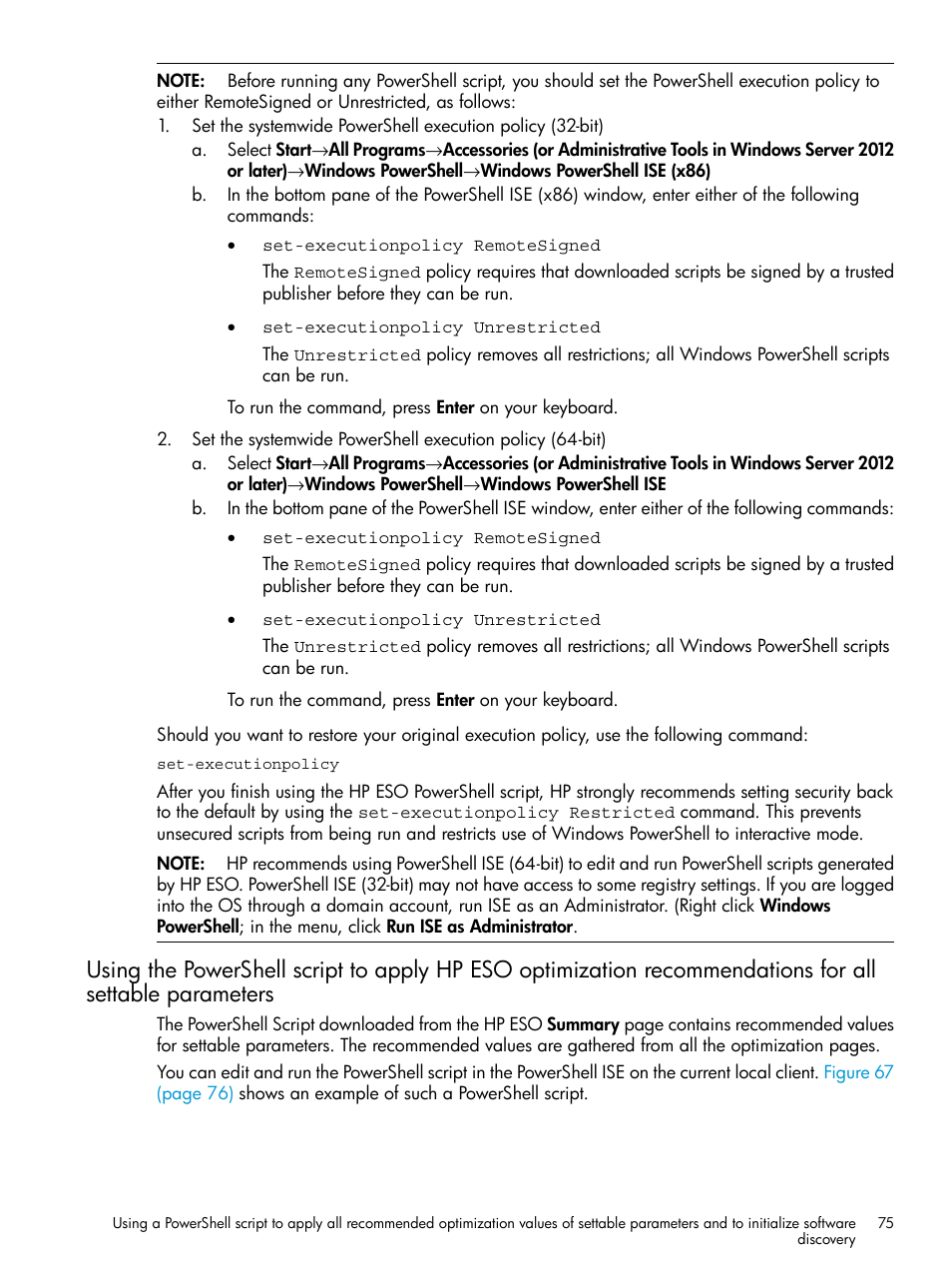 Using the powershell script to | HP ProLiant DL980 G7 Server User Manual | Page 75 / 81