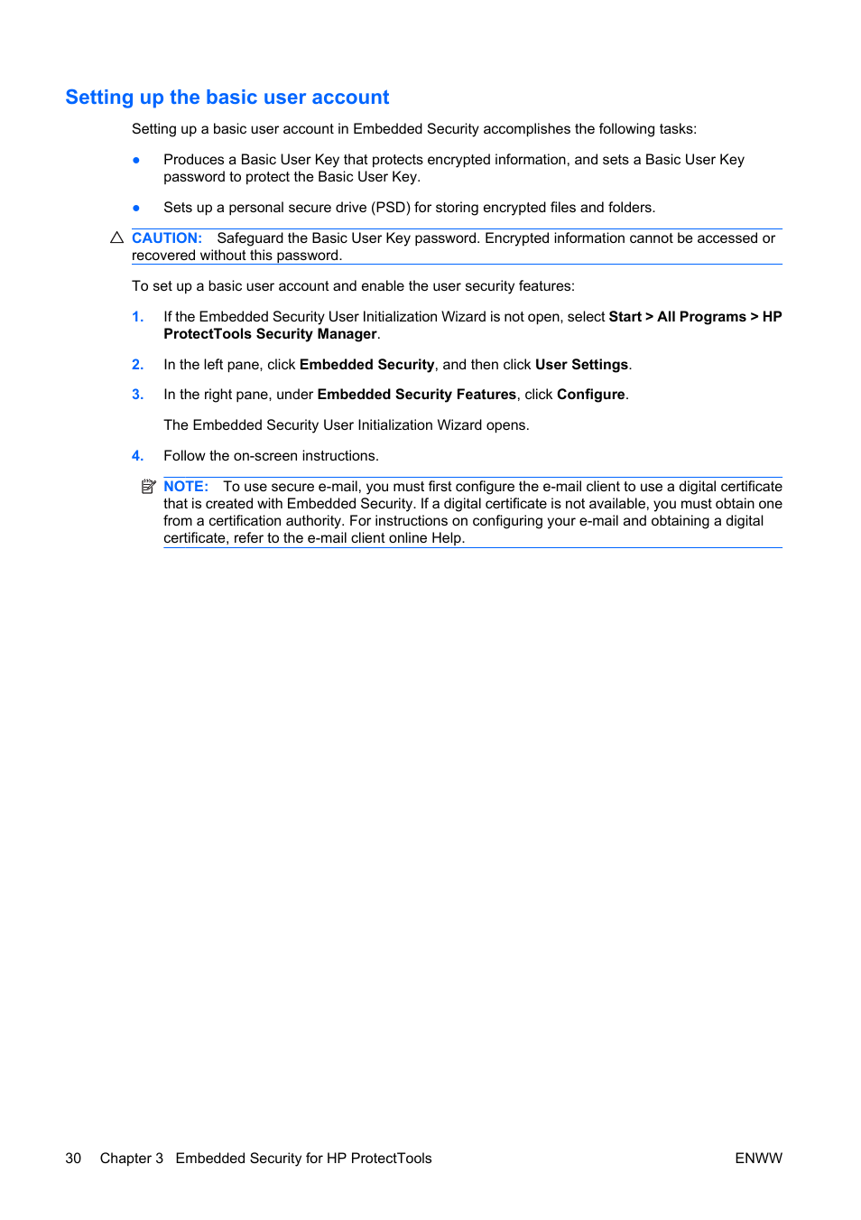 Setting up the basic user account | HP Compaq dc5750 Microtower-PC User Manual | Page 36 / 79
