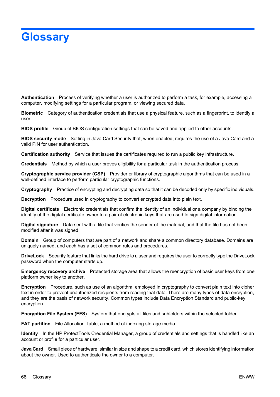 Glossary | HP Compaq dc5750 Microtower-PC User Manual | Page 74 / 79