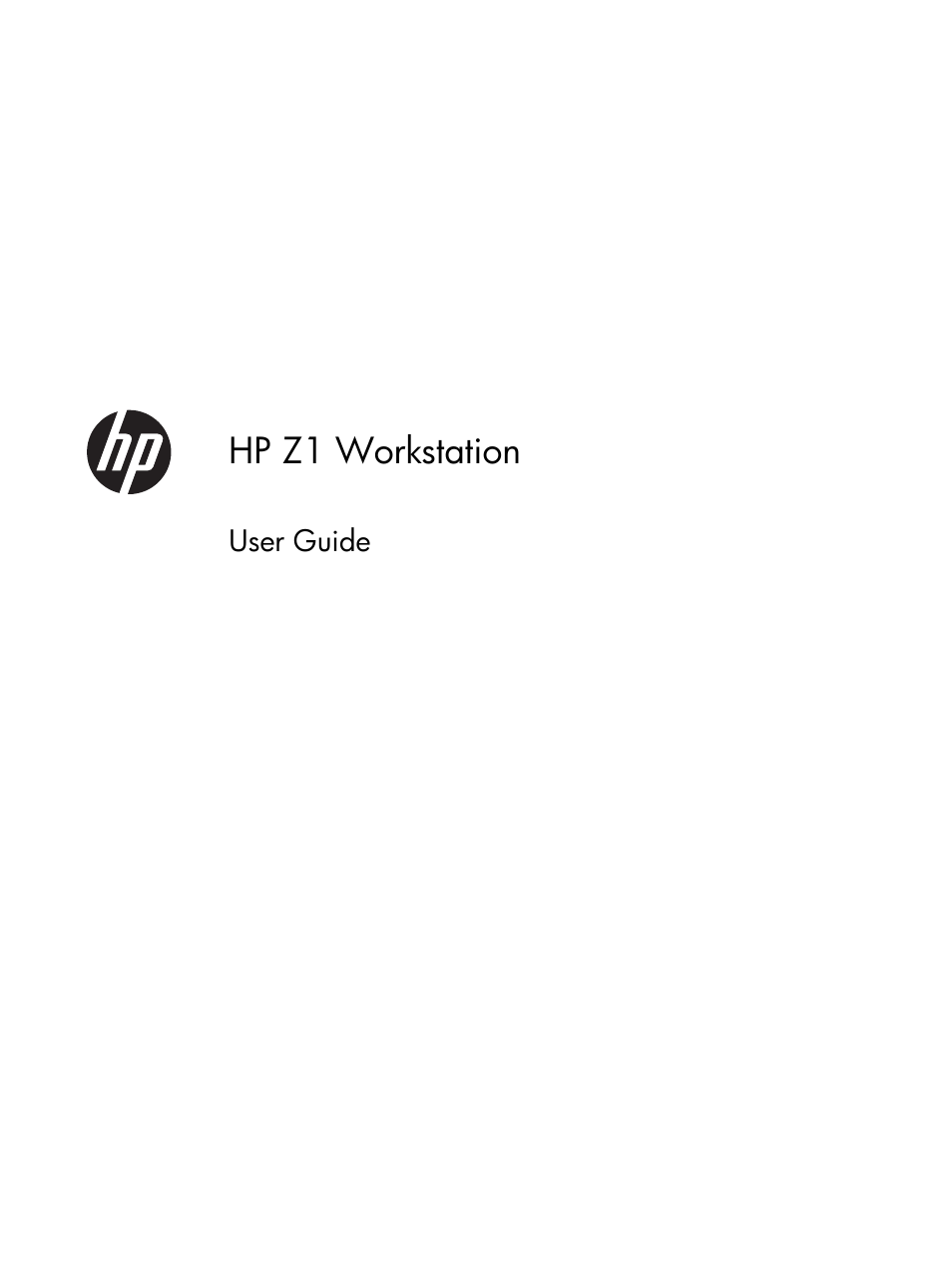 HP Z1 Workstation User Manual | 61 pages