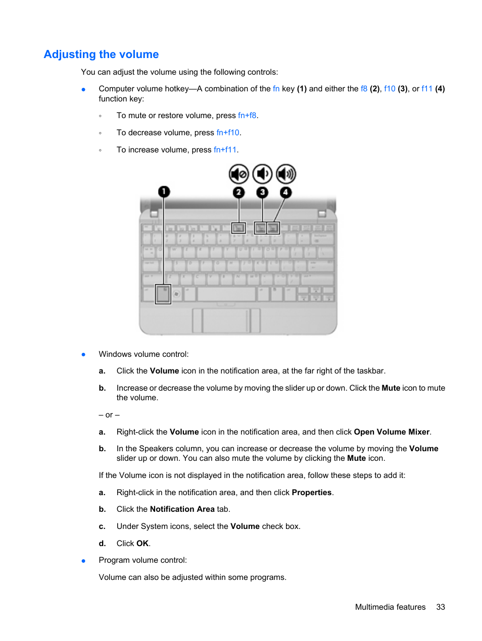 Adjusting the volume | HP Mini 5101 User Manual | Page 43 / 114