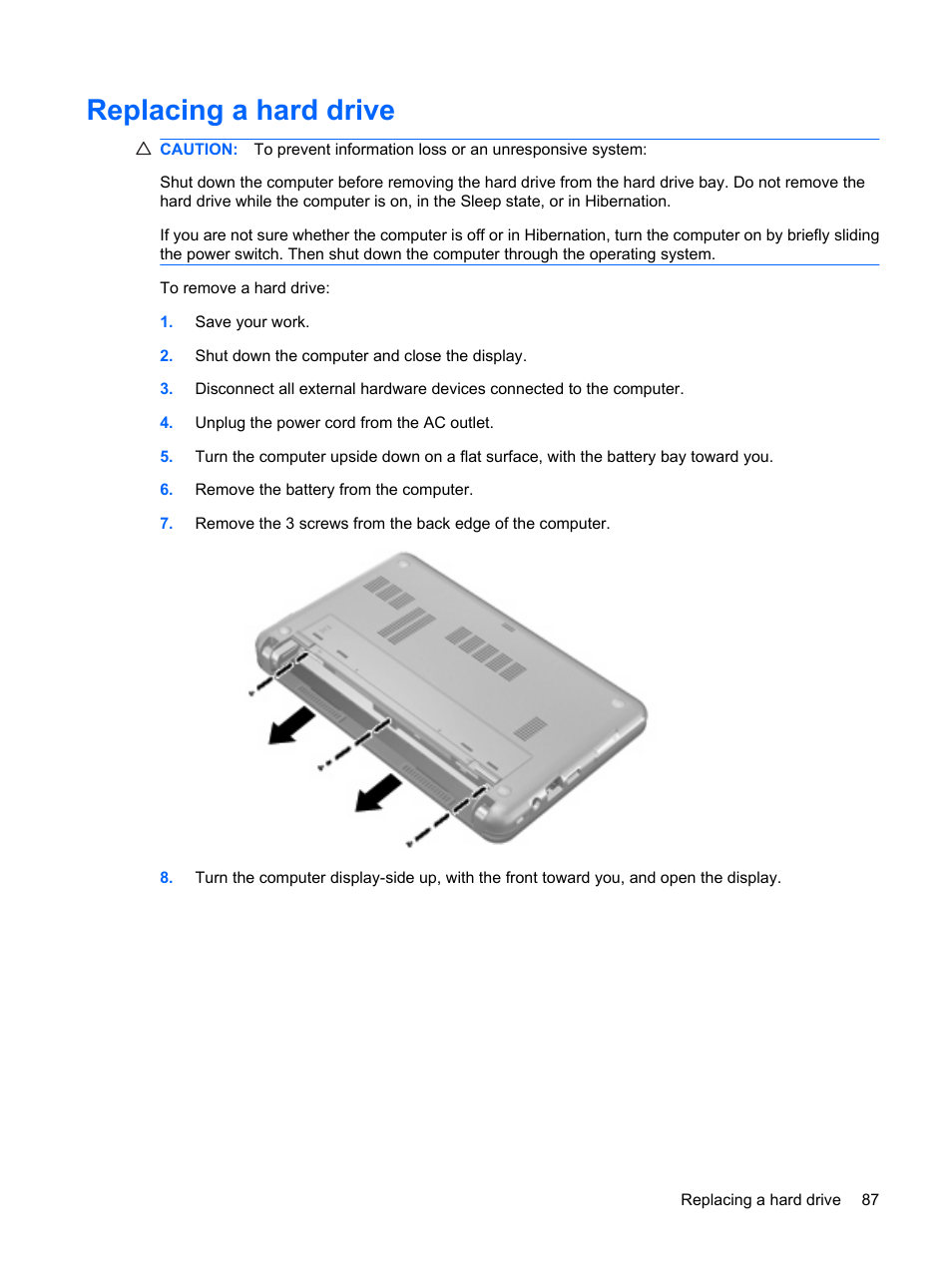 Replacing a hard drive | HP Mini 5101 User Manual | Page 97 / 114
