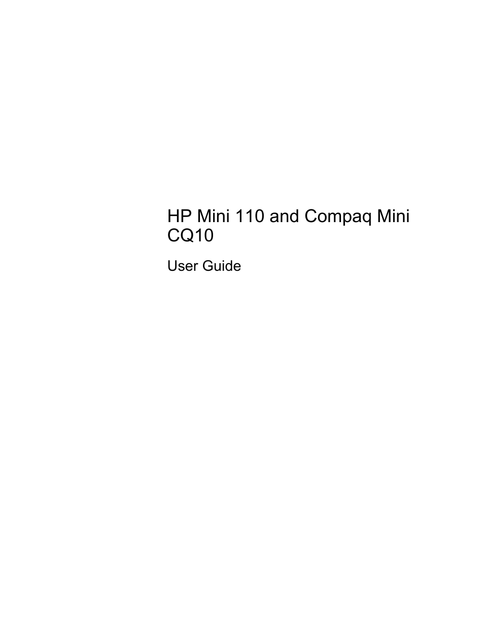 HP Mini 210-3001xx PC User Manual | 89 pages