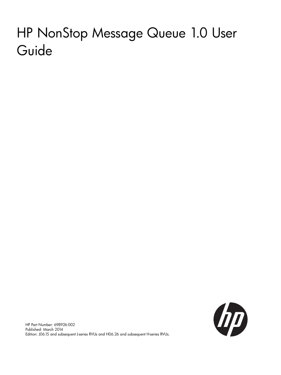 HP Integrity NonStop H-Series User Manual | 65 pages