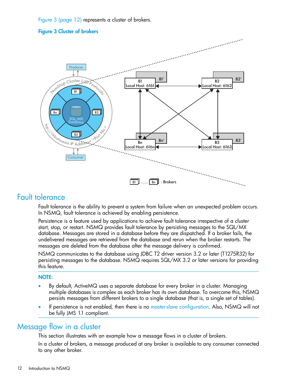 Fault tolerance, Message flow in a cluster, Fault tolerance message flow in a cluster | HP Integrity NonStop H-Series User Manual | Page 12 / 65